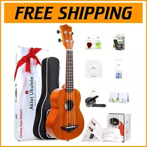 Beginner-Friendly 21" Soprano Mahogany Ukulele with Complete Tuner & Strings Kit - Picture 1 of 10