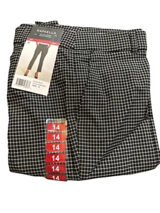 Rafaella Womens Black White Checkered Pull On Stretch Pants Slacks Ankle Sz 14 - Picture 1 of 6
