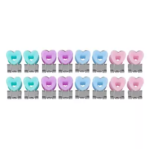 Heart Shape Metal Binder 3/4 inch Clips Photo 16 Pcs/SetCute Binder Kawaii Clip - Picture 1 of 6