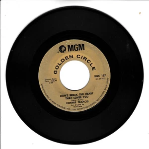 CONNIE FRANCIS Dom't Break The Heart That Loves You VG(+) 45 RPM REISSUE - Picture 1 of 2
