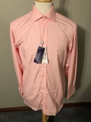 NWT Men's Ralph Lauren Purple Label Pink French Cuff Dress Shirt-15.5-Italy - Image 1 of 4