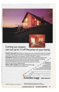Lincoln Logs Homes 1988 originales "Construye una vida mejor" anuncio de colección - Imagen 1 de 1