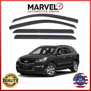 For Chevy Traverse 2009-2017 Black Window Vent Visor Rain Guard Deflectors - Picture 1 of 3