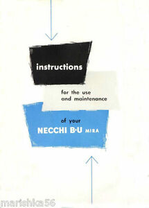 NECCHI BU Mira INSTRUCTION Manual on CD in PDF format