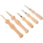 Punch Needle Embroidery Kit - 5pcs Wooden Pen Set for DIY Stitching