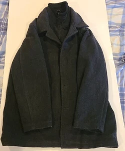 Chaps Men’s Wool Blend Black Coat Size XL Pea Style Winter Jacket - Picture 1 of 10