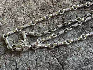 chain silver vintage weave unisex sterling silver 925 man woman chain - Picture 1 of 11