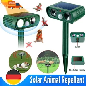 Solar Tiervertreiber Ultraschall Abwehr Marder Katzen Hunde Abwehr Schreck Grün - Bild 1 von 12