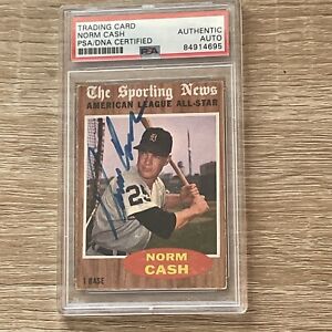 1962 Topps #466 Norm Cash Signed Sporting News PSA/DNA Authentic Autograph
