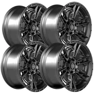 (Set of 4) 4Play Sport Series 2.0 4PS01 17x9 5x5"/5x5.5" -6mm Black Wheels Rims - Picture 1 of 5