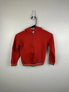 True Vintage 60s 70s Blank Red Sweatshirt Full Zip Hoodie Kids Size M/L Talon - Picture 1 of 6