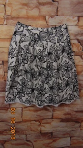 Style & Co. White & Black 100% Linen Skirt Size 12 - Picture 1 of 5