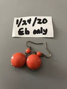 Pendientes perforados redondos naranja vintage - Imagen 1 de 3