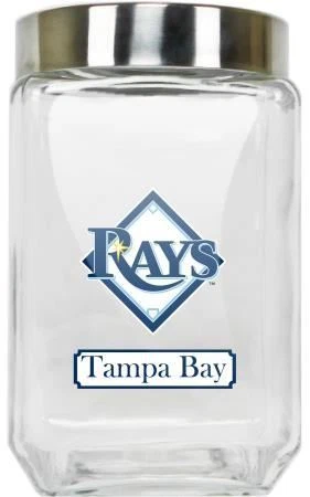 Tampa Bay Rays Jar Glass Canister Large Container With Lid Duckhouse MLB Cover