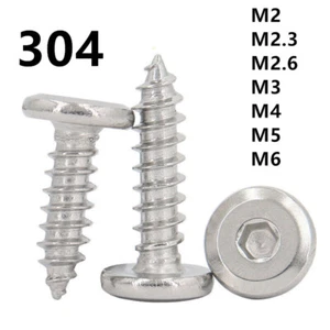 304 Stainless Steel Furniture Connector Hex FLAT HEAD Self Tapping Screws M2-M6 - Bild 1 von 12