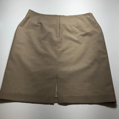 Falda Ellen Tracy para mujer talla 14 tostada recta carrera informal forrada tiro alto Foto 1 de 4