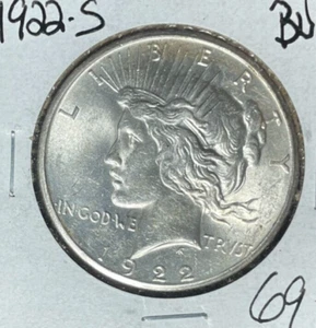 1922-S PAZ DÓLAR DE PLATA - BU ~HERMOSA MONEDA~ - Imagen 1 de 2