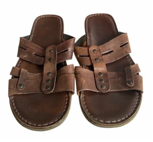 Sandalias Clarks Marrón Cuero Correas Deslizantes Talla 9 Chanclas Tachuelas Vacaciones - Imagen 1 de 10