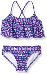 Kanu Surf Girls' Alania Flounce Bikini Beach 2 Piece Swimsuit Purple Size 7 - Picture 1 of 1