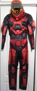 Halo Infinite Red Spartan Kids Muscle Costume Mask Boys XL Halloween Gaming - Picture 1 of 7