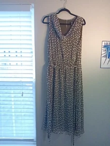 MSK Beige Polka dot Print Dress Size 16 Midi - Picture 1 of 14