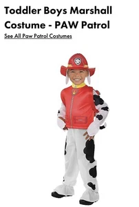 Toddler Boys Marshall Costume - PAW Patrol Small (New) - Picture 1 of 5