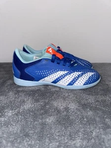 Adidas Predator Accuracy.4 Youth Size 1 Blue/White Indoor Soccer Shoes - Picture 1 of 14