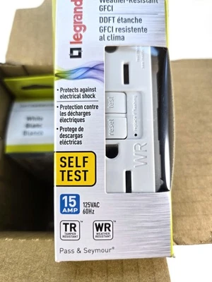 4 Pass & Seymour 1597TRWRWCCD4 Self Testing & GFCI Receptacle 15A 125V White - Image 1 of 4