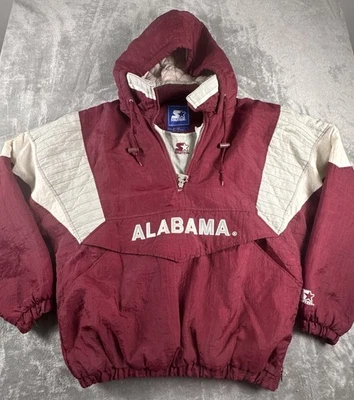 Alabama Crimson Tide Starters NCAA Jacket Mens L Vintage Hooded Anorak 90s - Image 1 of 4
