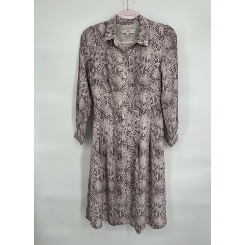 VETEMENTS LOFT Camicia Stampa Pelle di Serpente Vestito Pieghettato Carriera Casual Manica Lunga 2P