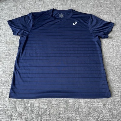 Asics Men's Short Sleeve Performance T-Shirt Blue Tennis Running Gym Sz 2XL EUC - Image 1 of 4