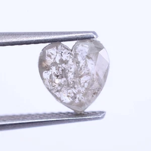 Diamante sfuso sale e pepe naturale grigio cuore 0,88 ct per gioielli. - Foto 1 di 10