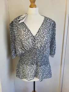 Fenn Wright Manson by Amanda Holden Blouse Ladies Size 18 Floral Sheer Boho - Picture 1 of 15