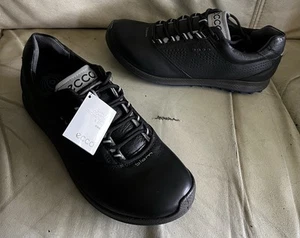NEW - Ecco Biom Hybrid 2.0 Black Yak Leather Spikeless Golf Shoes EU 41 US 7-7.5 - Picture 1 of 12
