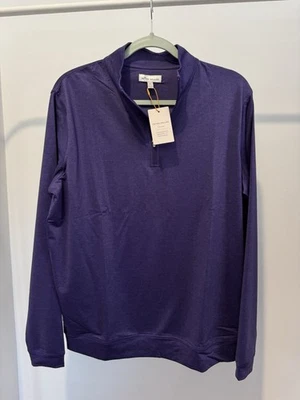 Peter Millar Crown Sport 1/4 Zíper M | Pulôver Performance Roxo | Novo com etiquetas $165 - Imagem 1 de 4
