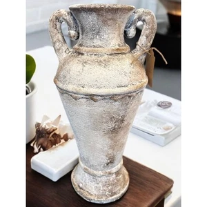 Artisan Pottery Vase Matte Stone texture Organic Rustic Vessel Ancient Style 15” - Picture 1 of 12