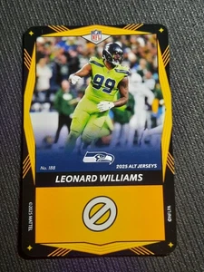 2025 UNO Elite Alt Trikots gelb #188 Leonard Williams Seattle Seahawks - Bild 1 von 2
