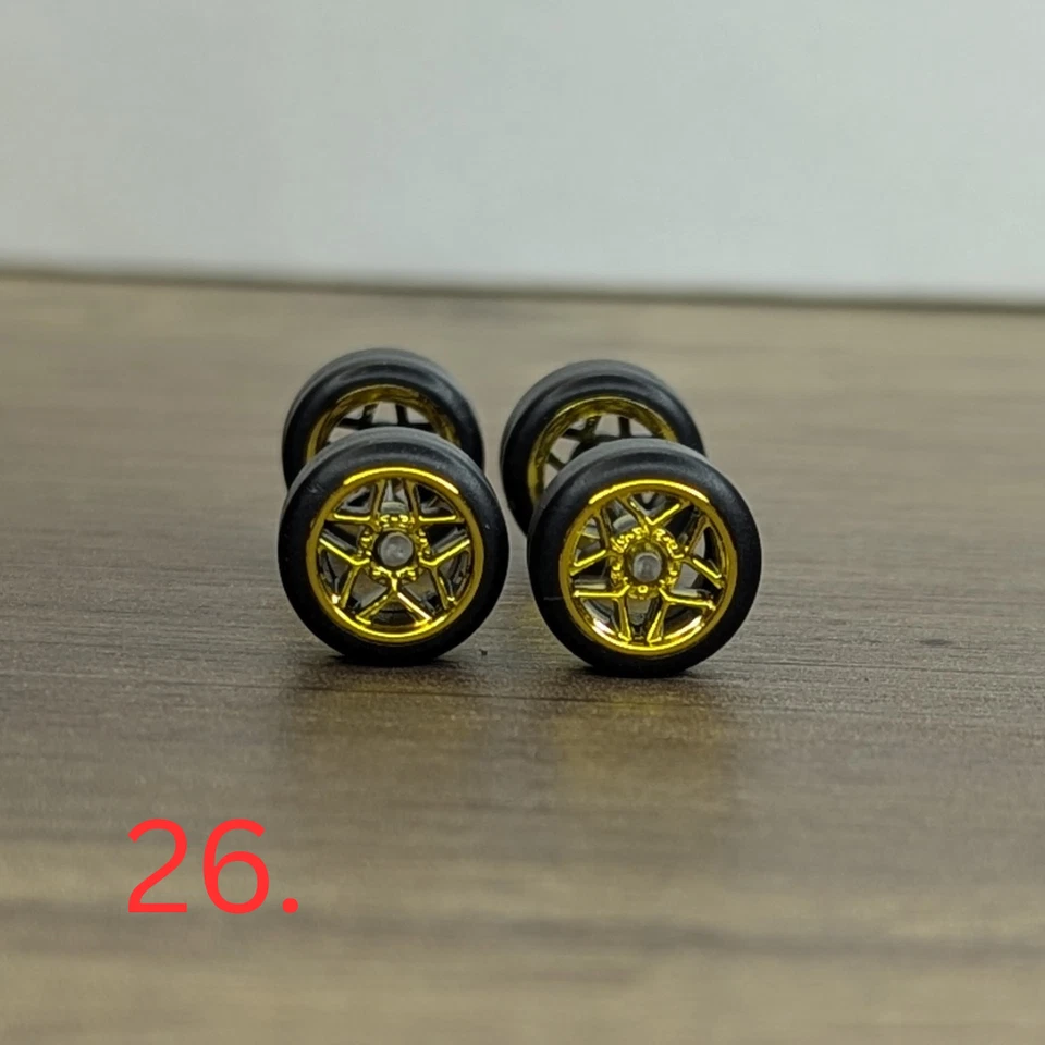 1:64 Räder Satz CustomWheels Felgen Rims Gummireifen Hot Wheels Matchbox DieCast - Bild 1 von 1