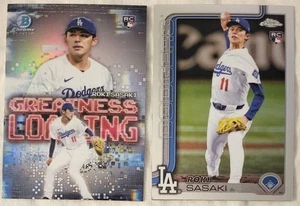 ROKI SASAKI RC 2025 Bowman Cromo GRANDEZA CARGA GL-23 y Topps Cromo #217 - Imagen 1 de 4