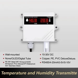 Temp Humidity Sensor IP65 Wall Mount RS485 4-20mA LCD Transmitter Industrial - Picture 1 of 36