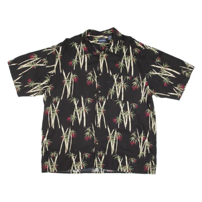 PURITAN Mens Hawaiian Shirt Black Floral XL - Image 1 of 4