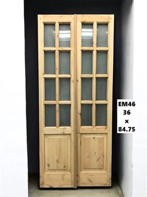 Puerta Doble Francesa (36x84) 8 Paneles Puerta Vidrio Esmerilado Estilo Europeo EM46 Foto 1 de 4