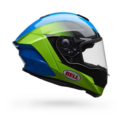 Bell Race Star DLX Flex Motorcycle Helmet Corsa Gloss Blue/Flo Green Small Foto 1 de 4