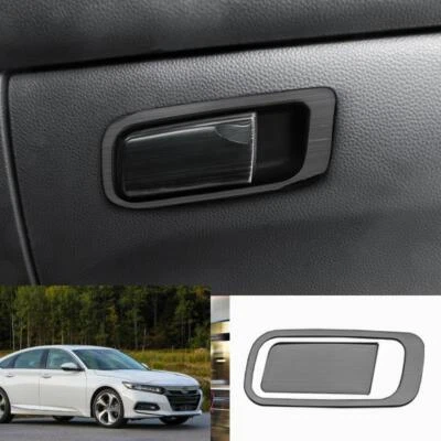 For Honda Accord 2018-2022 Black Steel Co-Pilot Storage Box Handle Cover trim Foto 1 de 4
