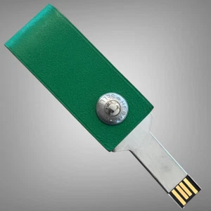 Hermes In the Pocket Lacie Key USB Drive 16GB Green Leather New - Photo 1/3