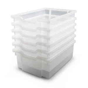 Deep F2 Tray Translucent 12.3" X 16.8" 5.9" Heavy Duty School Industrial Utility - Picture 1 of 3