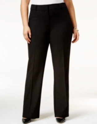 Pantalones de control de barriga Alfani para mujer talla grande con corte de bota curvilíneo, negros 18WP defecto Foto 1 de 4