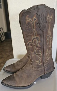 Justin Boots Stampede Damengröße 6,5 B braun Leder Western Cowboystiefel - Bild 1 von 9