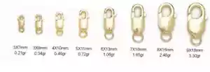 Collares brazalete fornituras oro 14K oro macizo ovalado broche garra langosta - Imagen 1 de 4