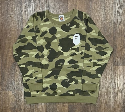 A BATHING APE (BAPE) Felpa pullover girocollo mimetica A Bathing Ape BAPE KIDS taglia 130 5 anni 6 anni